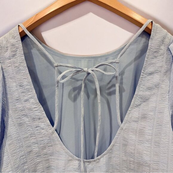 NWT ASTR The Label Puff Short Sleeve Gauze Oversize Blouse - Picture 2 of 4